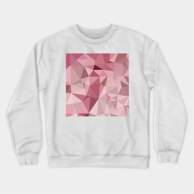 Carnation Pink Abstract Low Polygon Background Crewneck Sweatshirt by retrovectors